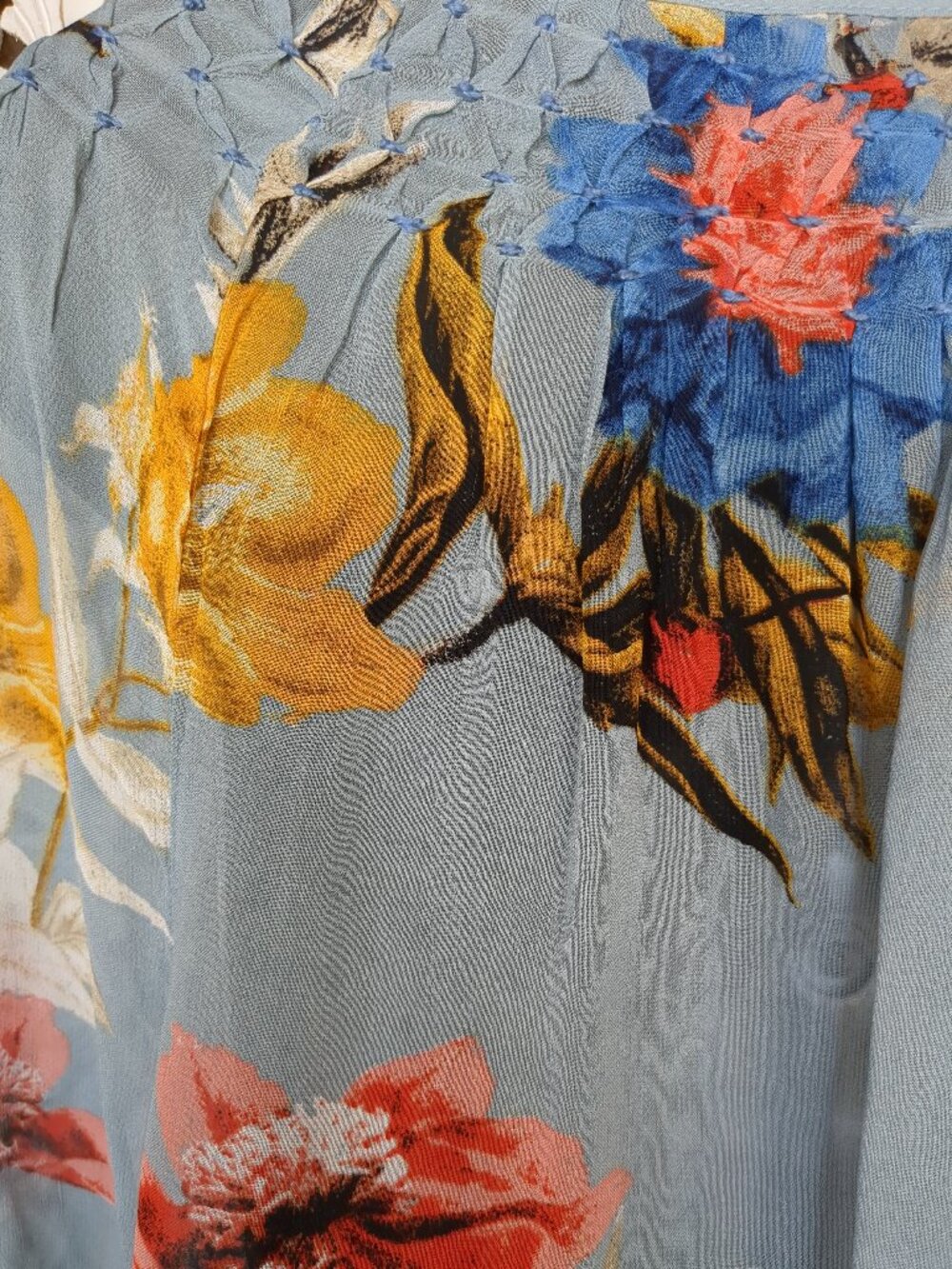 L Lucky Brand Long Sleeved Sheer Floral Tunic Top - Picture 9 of 13